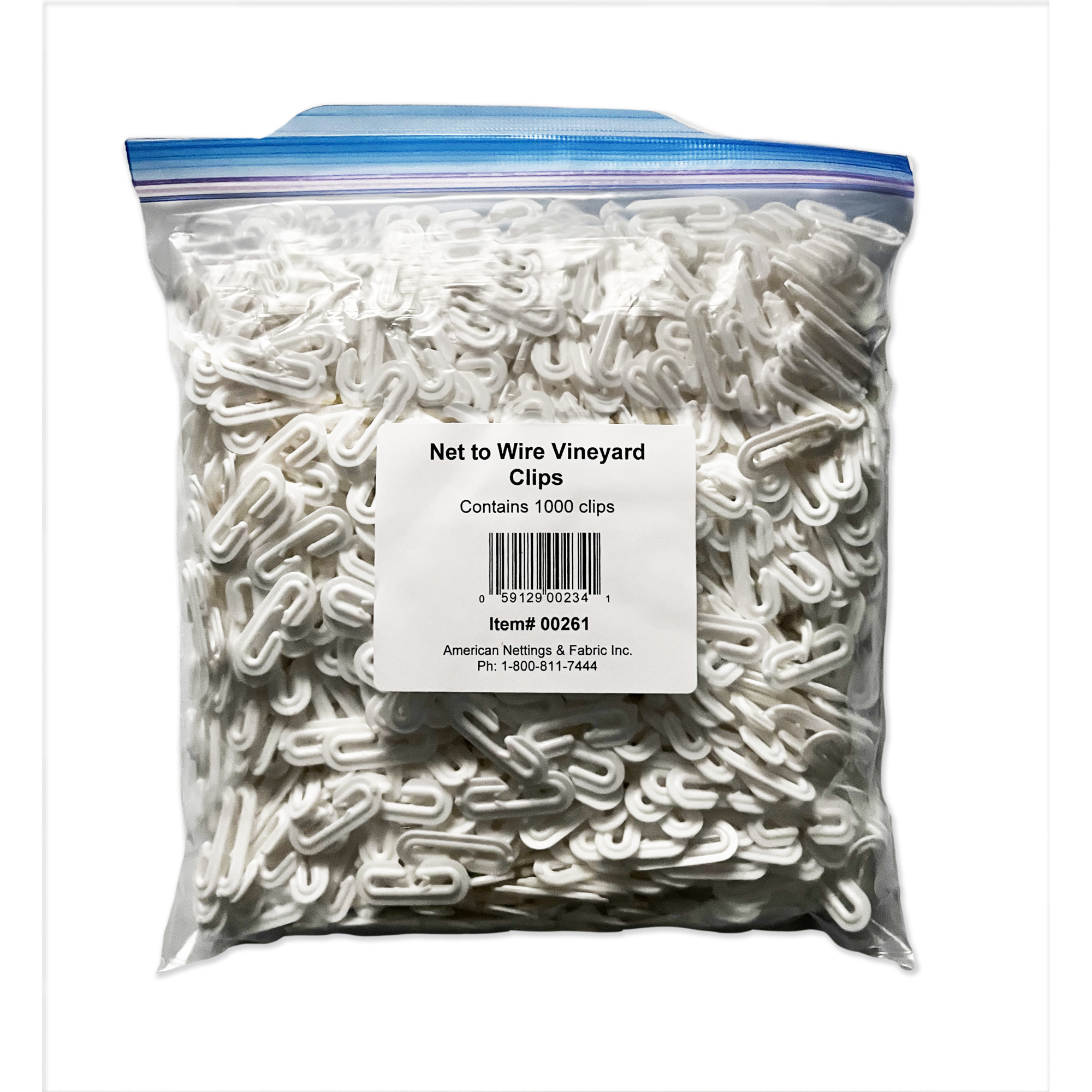 American Nettings & Fabric Net to Wire Clips — 3/16in. Opening, 1000/Bag, Model# 00261